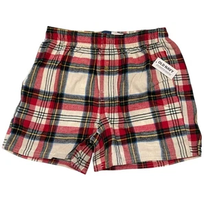 Neu mit Etikett Old Navy Flanell Boxer 3,5" Schrittlänge XS-S-L-XL-XXL-XXXL rot weiß kariert #O13 - Bild 1 von 10