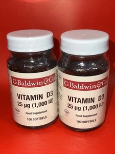 2x Vitamin D3 1000 IU 100 Softgels Exp 2027 - Picture 1 of 1