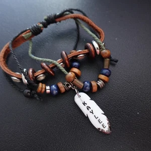 Pulsera Kaylee Personalizada Boho Cuero Brillante Apilada Hippie Indie Nombre - Imagen 1 de 5