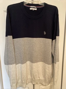 U.S.Polo Assn. Maglione Uomo Navy-Grigio-Bianco Tg XXL - Foto 1 di 2