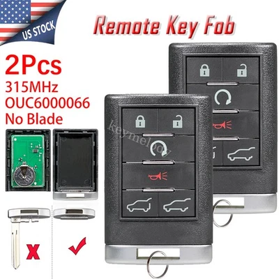 2 para Cadillac Escalade ESV 2008-2014 mando a distancia inteligente sin llave llavero 6B OUC6000066 Foto 1 de 4