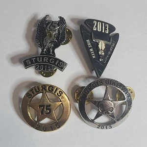 Sturgis Motorcycle Rally Pins Eagle 5 Star Pins 2013 2015 4 Lot - Picture 1 of 8