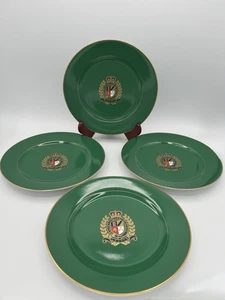 4 Ralph Lauren Estate Crest Mittagessen Teller 9" Kelly grün Goldrand - Bild 1 von 7