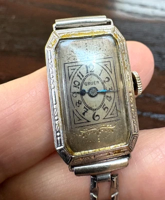 Vintage GRUEN 14k Gold Filled Ladies Bracelet Watch WORKS GREAT! - Image 1 of 4