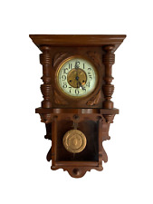 A Rare Art Nouveau German Junghans Pfeilkreuz Wall Clock in Wood Case