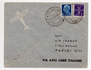 1st Flight Milan / Turin / Paris - Via Avio Italian Airlines - 6 April 1937 - Picture 1 of 2