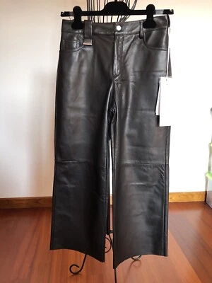 Drome Pantaloni In Pelle Agnello Donna, Taglia XS,  Nuovi. Made In Italy Foto 1 de 4