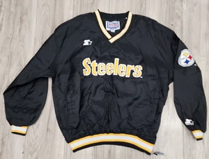 VTG 90s Starter Pro Line Mens Pittsburgh Steelers Pullover Jacket Size Large NFL - Picture 1 of 13
