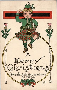 CHRISTMAS 1909 ANTIQUE POSTCARD ARTIST SIGNED BISHOP ORIGINAL HOLIDAY CARD  H8 - Picture 1 of 2