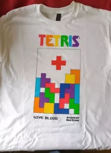 T-Shirt Tetris 40th Anniversary Erwachsene groß amerikanisches rotes Kreuz L neu & ungetragen - Bild 1 von 4
