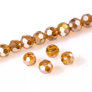 Diy 150Pcs 3mm Round Crystal Glass Beads Amber Spacer Bead For Earrings Jewelry - Picture 1 of 6