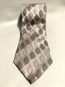 Dockers Silver Grey & Brown Men’s 100% Silk Neck Tie ~ 57L x 4W - Picture 1 of 7