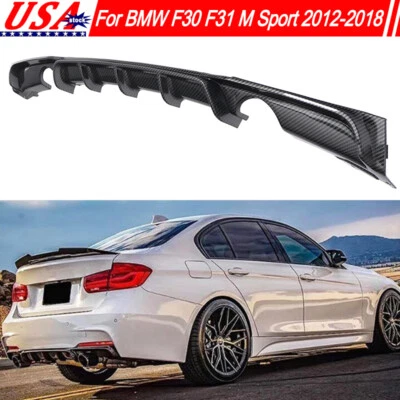 Fits For BMW 3 Series F30 M Sport Sedan 2012-2018 Rear Lower Bumper Diffuser Lip Foto 1 de 4