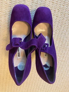 Miu Miu  Authentic Purple Suede Leather Platform Shoes Size EU36 - Picture 1 of 12