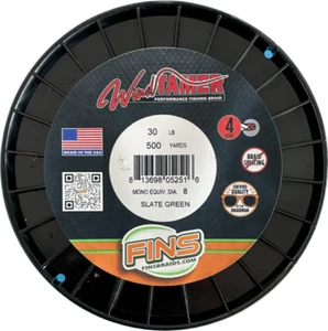 Fins Windtamer Braid Fish Line 30 LB, 500 Yards, Green Fishing Line, USA Made - Picture 1 of 1