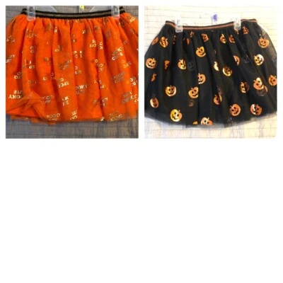 Celebrate! Girls Halloween Black Orange Pumpkin Tutu Skirt Size XL14-16, XXL 18 - Image 1 of 4