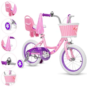 Weize Kids Bike 14" Wheels Girls Bicycle for Ages 3-5 Height 35-42" - Pink Bikes - Picture 1 of 8