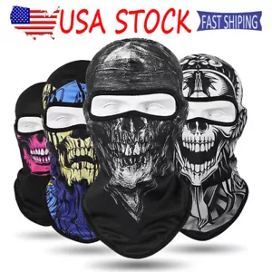 Balaclava Tactical UV Protection Skull Full Face Mask Ghost Printed Ski Sun Hood - Picture 1 of 60