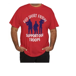 Red Shirt Friday T-Shirt, Support Our Troops Tee, Military Support Shirt, Unisex - Picture 1 of 7