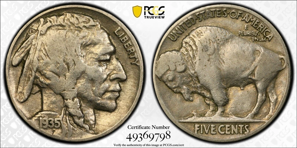 1935 Buffalo Nickel Stunning Details PCGS F15 - Image 1 of 4