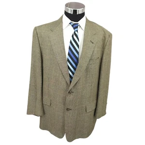 Vtg Austin Reed Blazer Mens 46R Beige Sports Coat Jacket 2 Buttons USA - Picture 1 of 19