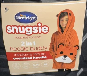 Tiger Hoodie Buddy SilentNight Snugsie 2 In 1 For Ages 3-11 Travel Pillow NEW - Picture 1 of 8