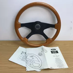 Genuine Ford RS Motorsport, wood rim 4 Spoke 365mm Steering Wheel NOS. RARE! 8B - Picture 1 of 13