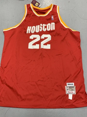 HOUSTON ROCKETS 1994-1995 CLYDE DREXLER 60 MITCHELL NESS RED JERSEY HARDWOOD NBA Cover
