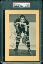 1934-43 BEE HIVE MILT SCHMIDT HOF Autograph Bruins Photo Card PSA/DNA  Authentic