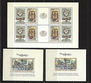 Checoslovaquia Sc#1129a/1134i, 1962 Praga Exposición Mundial de Estampillas 3 Hojas Estampillada sin montar o nunca montada - Imagen 1 de 4