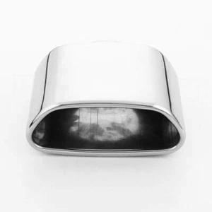 2.5" Inlet Trapezoid Rolled Out Exhaust Tip Polished Stainless Steel 4.5" Long - Picture 1 of 6