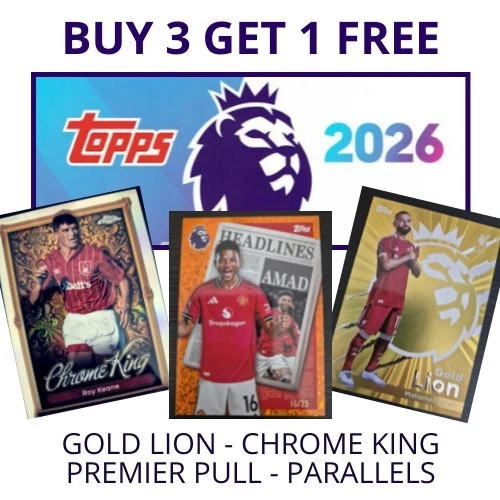 TOPPS Premier League 2026  - RARE CARDS - Golden Lion - Chrome King - Parallel - Image 1 of 4