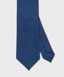 Arcuri cravatta tre pieghe in lino, sfoderata, blu notte E23603.3SF.1 - Picture 1 of 2