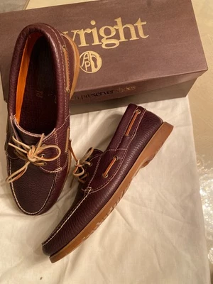 De Colección Wright Arch Preserver Hombres Cuero Marrón Barco Zapatos Talla 12 M Foto 1 de 4