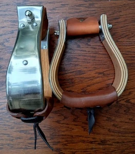 2" Stainless Monel Bell Ranch Roping Saddle Stirrups  - Picture 1 of 5