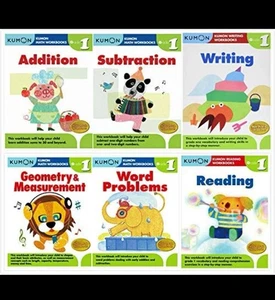 Set Of 6 - Kumon Grade 1 Math Workbooks: Addition & Subtraction Writing Reading - Imagen 1 de 9