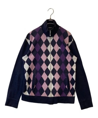 BURBERRY BLACK LABEL Argyle молнии вязаный размер: 3 мужчин фиолетовый - Изображение 1 из 4