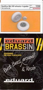 EDU624006 1:24 Eduard Brassin Spitfire Mk.VIII Wheels 4-Spoke (AFX kit) - Picture 1 of 3
