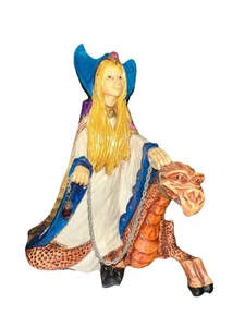 RAR! Steve Tunturi handgeschnitzte Zauberin mit Drache '84 Whittler's Workshop - Bild 1 von 17