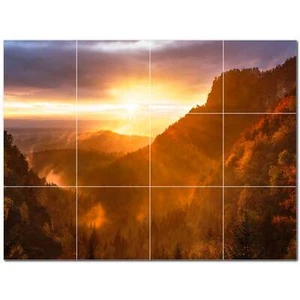 Sunset Ceramic Tile Wall Mural PT500963. 24" W x 18" H (12) 6x6 tiles - Picture 1 of 1