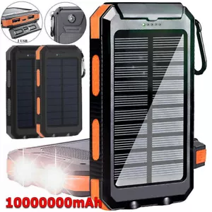 20000mAh 2USB Portable Super Fast Charger Backup Solar Power Bank For Cell Phone - Picture 1 of 14