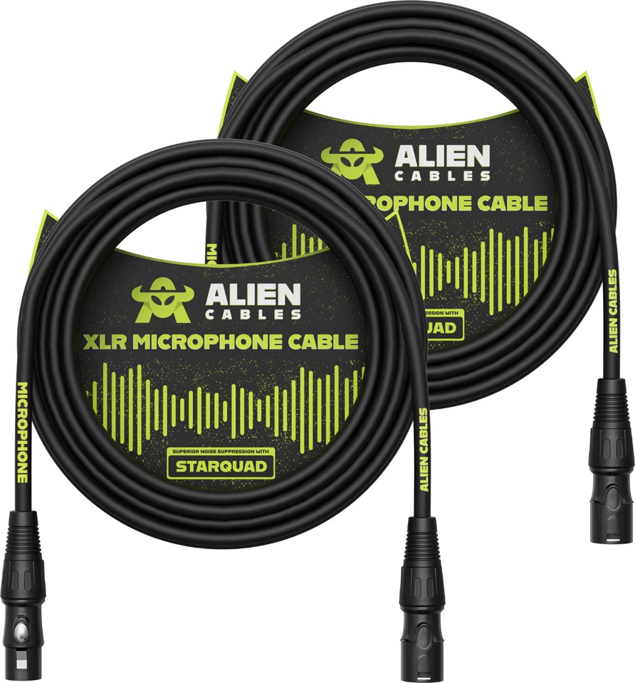 ALIEN CABLES - STARQUAD - XLR MICROPHONE CABLE - 6 FOOT - 2 PACK - Image 1 of 4
