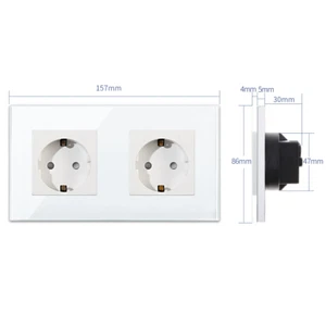 Bingo elec Wand Steckdose 2fach mit Kristallglas platte - Bild 1 von 3