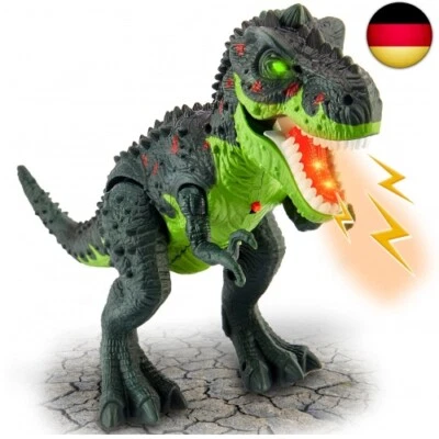 HYAKIDS Dinosaurier Spielzeug mit Sprühen, Lichtern und Brüllen, Gehen, E