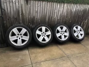 VW PASSAT B6 ALLOY WHEELS WITH TYRES X4 235/45/R17 - Picture 1 of 10