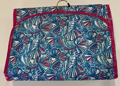 Lilly Pulitzer Bolsa de Aseo Colgante Maquillaje Viaje Plegable Organizador Mi Abanico Azul Foto 1 de 4