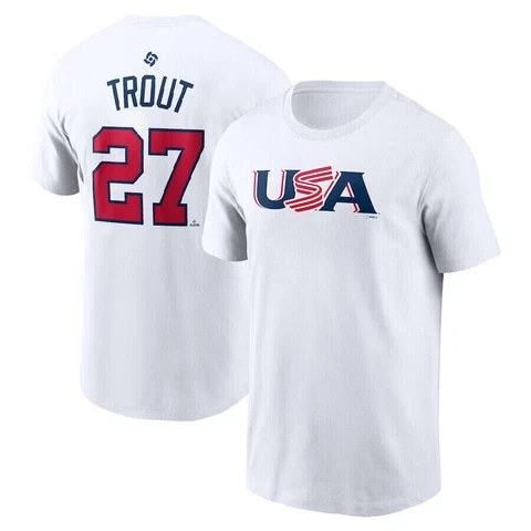 Baseball Mike Trout Navy 2023 World Baseball Classic T-Shirt S-3XL Cover