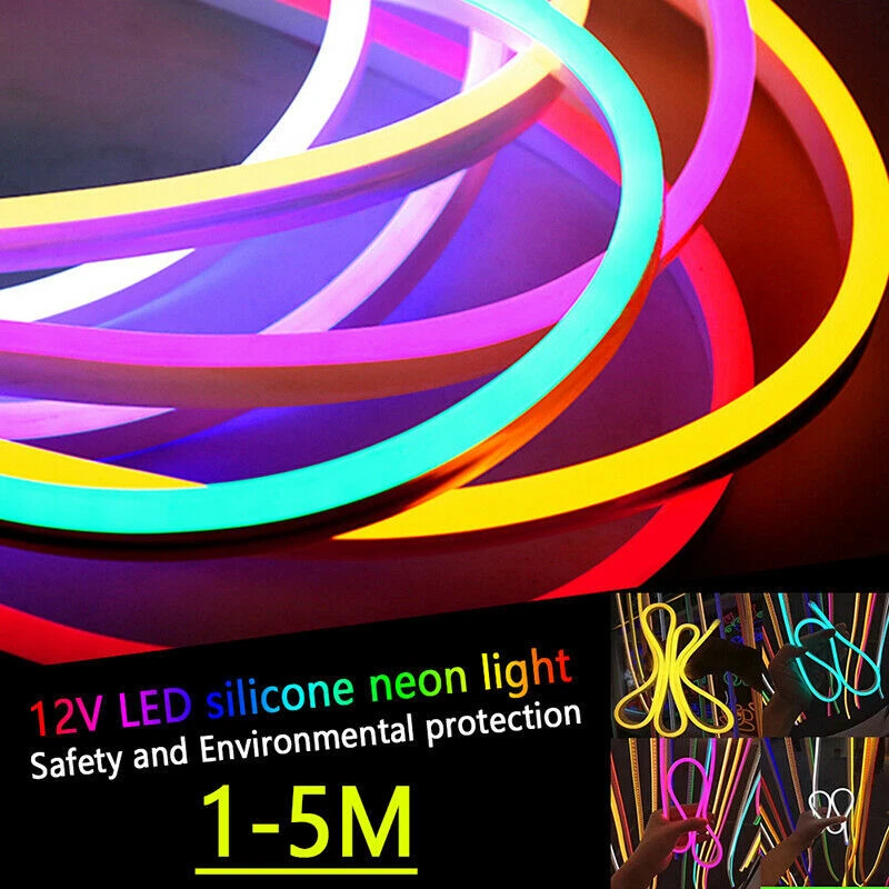 LED Strip Lights Flexible Neon Flex Rope Lights Waterproof Outdoor Lighting 12V - Image 1 of 1