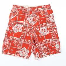 Op Boys Orange Floral Polyester Sweat Shorts Size 7-8 Years Regular