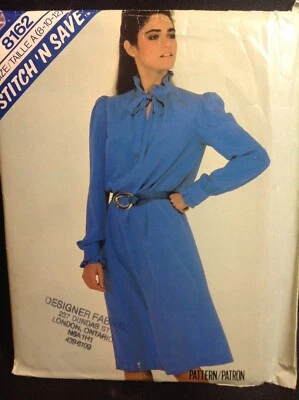 Pattern McCall’s 8162, misses retro 80s dress , 8, 10, 12 - Image 1 of 2